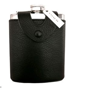 Coach Leather Stainless Steel Flask 6 oz